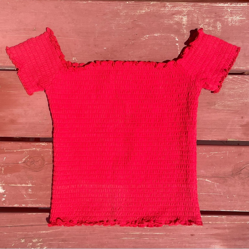 Women’s small red Hollister off-shoulder shirt